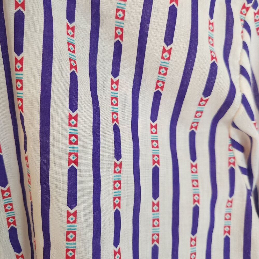 Vintage Oak Hill Striped Button-Up Shirt 80's USA Long Sleeve Women's Medium - Picture 4 of 9